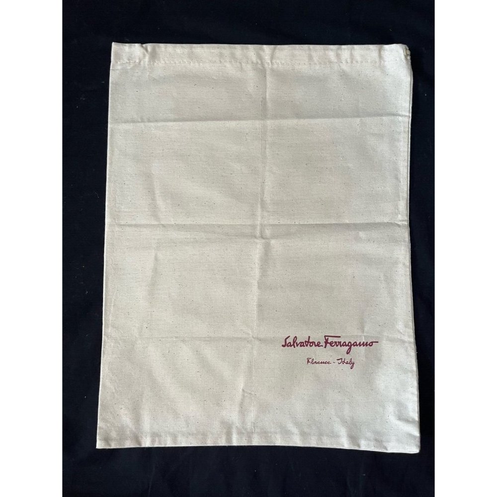 Salvatore Ferragamo Storage Drawstring Dust Bag Cover Storage Beige 15.4" x 11.6